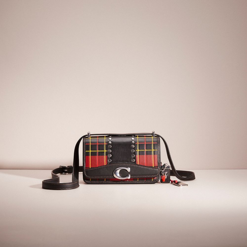 COACH®,Upcrafted Bandit Crossbody With Plaid Print,,Front View