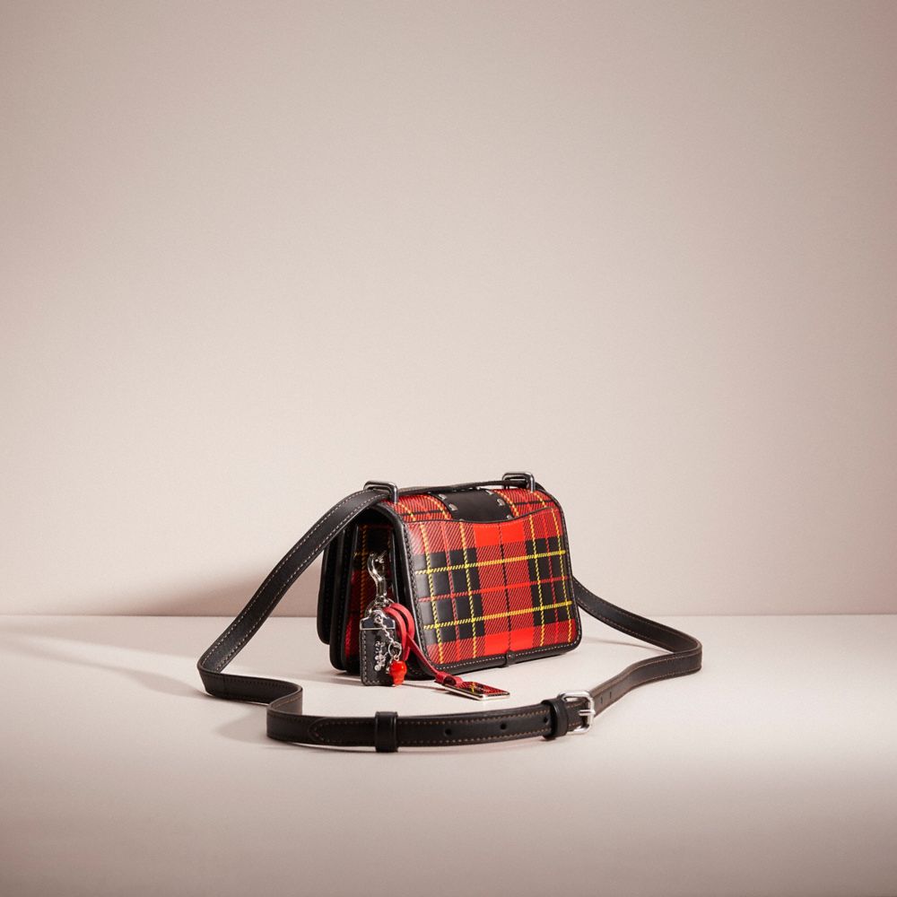 COACH®,Upcrafted Bandit Crossbody With Plaid Print,,Angle View