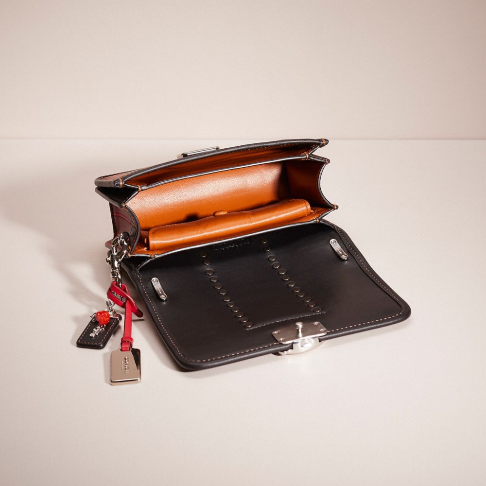 COACH®,Upcrafted Bandit Crossbody With Plaid Print,,Inside View,Top View