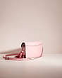 COACH®,UPCRAFTED TABBY CHAIN CLUTCH,Polished Pebble Leather,Silver/Flower Pink,Angle View