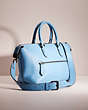 COACH®,UPCRAFTED CARA SATCHEL,Pebble Leather,Pewter/Pool,Angle View