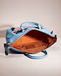COACH®,UPCRAFTED CARA SATCHEL,Pebble Leather,Pewter/Pool,Inside View,Top View