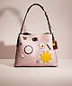 COACH®,UPCRAFTED WILLOW SHOULDER BAG IN COLORBLOCK,Polished Pebble Leather,Pewter/Ice Purple Multi,Front View
