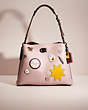 COACH®,UPCRAFTED WILLOW SHOULDER BAG IN COLORBLOCK,Polished Pebble Leather,Pewter/Ice Purple Multi,Front View