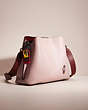 COACH®,UPCRAFTED WILLOW SHOULDER BAG IN COLORBLOCK,Polished Pebble Leather,Pewter/Ice Purple Multi,Angle View