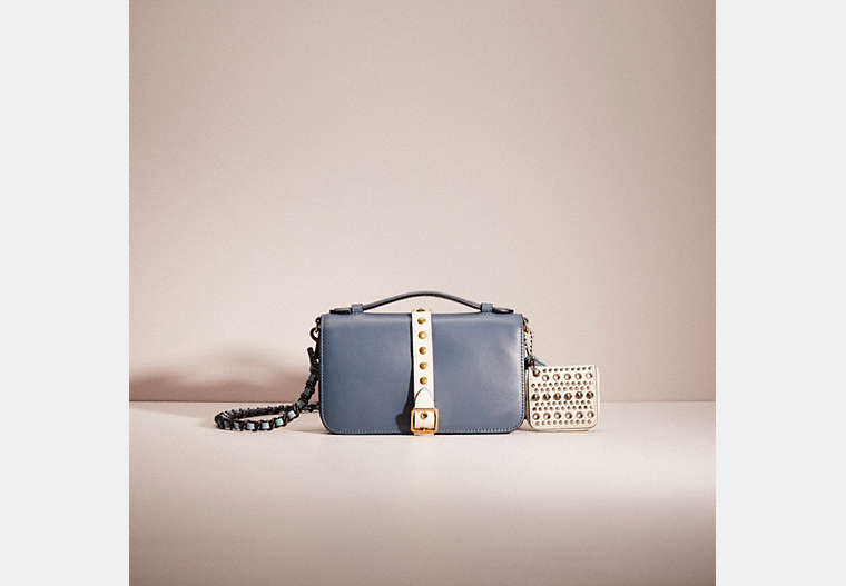 COACH®,UPCRAFTED BEA CROSSBODY,Calf Leather,Brass/Denim,Front View