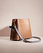 COACH®,UPCRAFTED WILLOW BUCKET BAG IN SIGNATURE CANVAS,Signature Coated Canvas,Cozy Up,Brass/Tan/Rust,Angle View