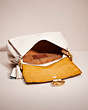 COACH®,UPCRAFTED MAY SHOULDER BAG,Pebble Leather,Cozy Up,Brass/Chalk,Inside View,Top View