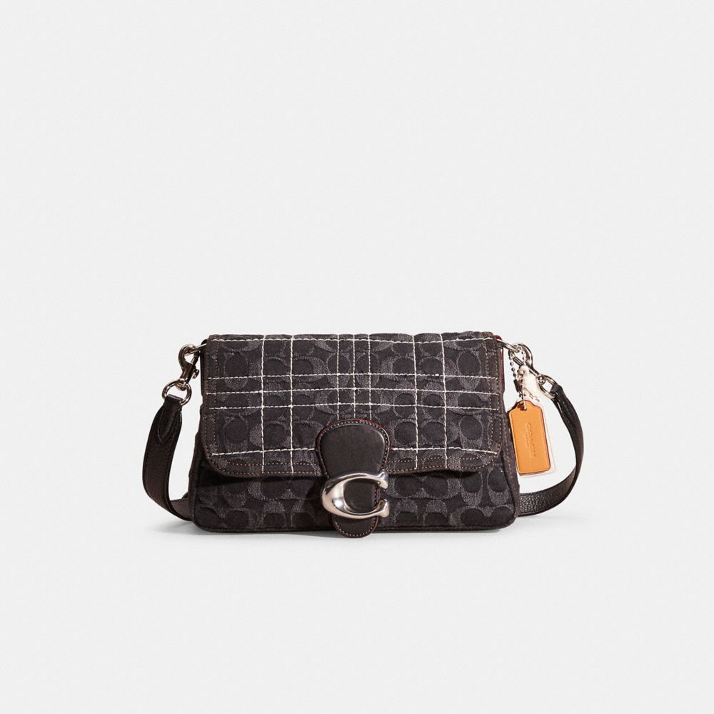 COACH Soft Tabby Shoulder Bag In Signature Denim in Black