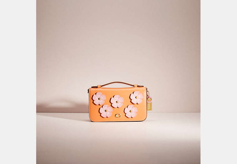 COACH®,UPCRAFTED BEA CROSSBODY,Calf Leather,Brass/Faded Orange,Front View