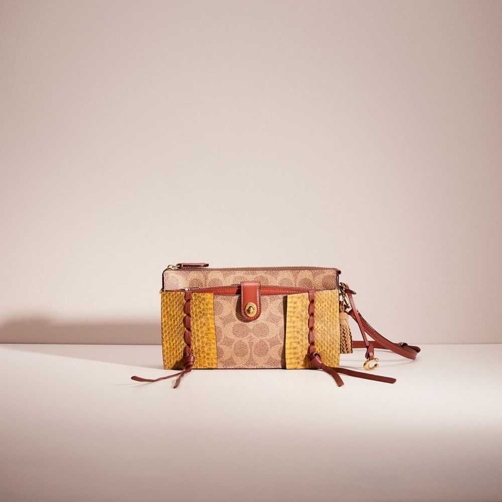 COACH®,UPCRAFTED NOA POP-UP MESSENGER IN SIGNATURE CANVAS,Signature Coated Canvas,Brass/Tan/Rust,Front View