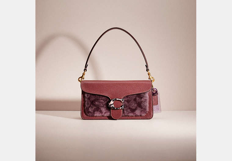 COACH®,UPCRAFTED TABBY SHOULDER BAG 26,Polished Pebble Leather,Cozy Up,Brass/Wine,Front View