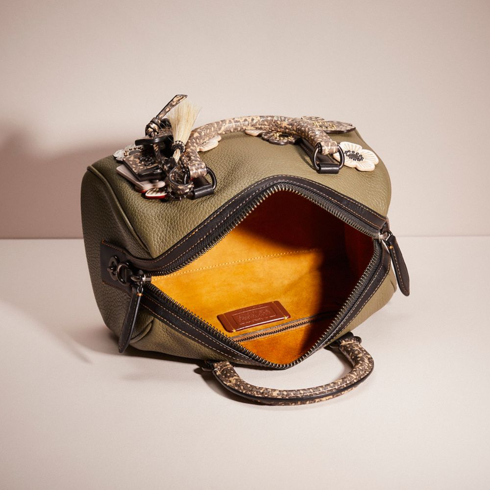 COACH®,Upcrafted Ruby Satchel 25 In Colorblock With Snakeskin Detail,,Inside View,Top View