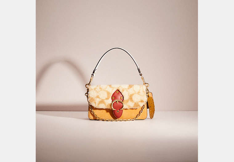COACH®,UPCRAFTED BEAT CROSSBODY CLUTCH IN COLORBLOCK,Glovetanned Leather,Cozy Up,Brass/Blush Natural Multi,Front View