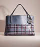 COACH®,UPCRAFTED THE BOROUGH BAG IN PEBBLED LEATHER,Pebbled Leather,Cozy Up,Washed Chambray,Front View