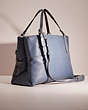 COACH®,UPCRAFTED THE BOROUGH BAG IN PEBBLED LEATHER,Pebbled Leather,Cozy Up,Washed Chambray,Angle View