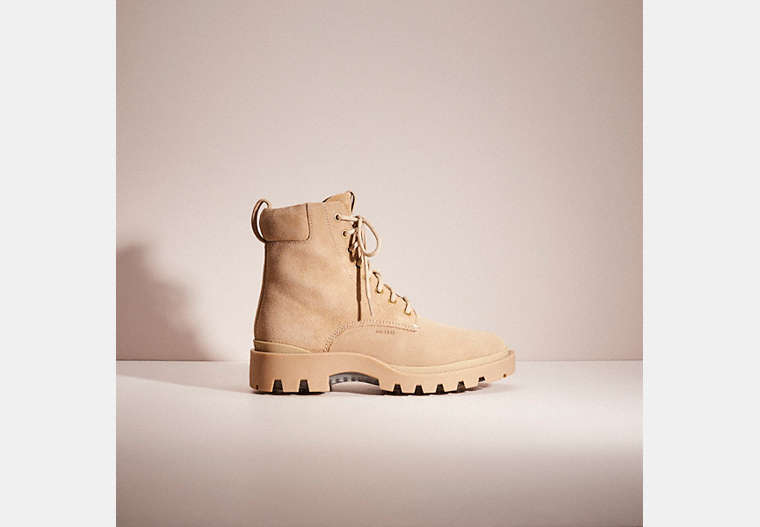 COACH®,RESTORED CITYSOLE BOOT,Suede,Oat,Front View