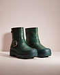 COACH®,RESTORED TROOPER MOTO BOOT,Leather,Pine Green,Angle View