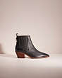 COACH®,RESTORED MELODY BOOTIE,Leather,Black,Front View