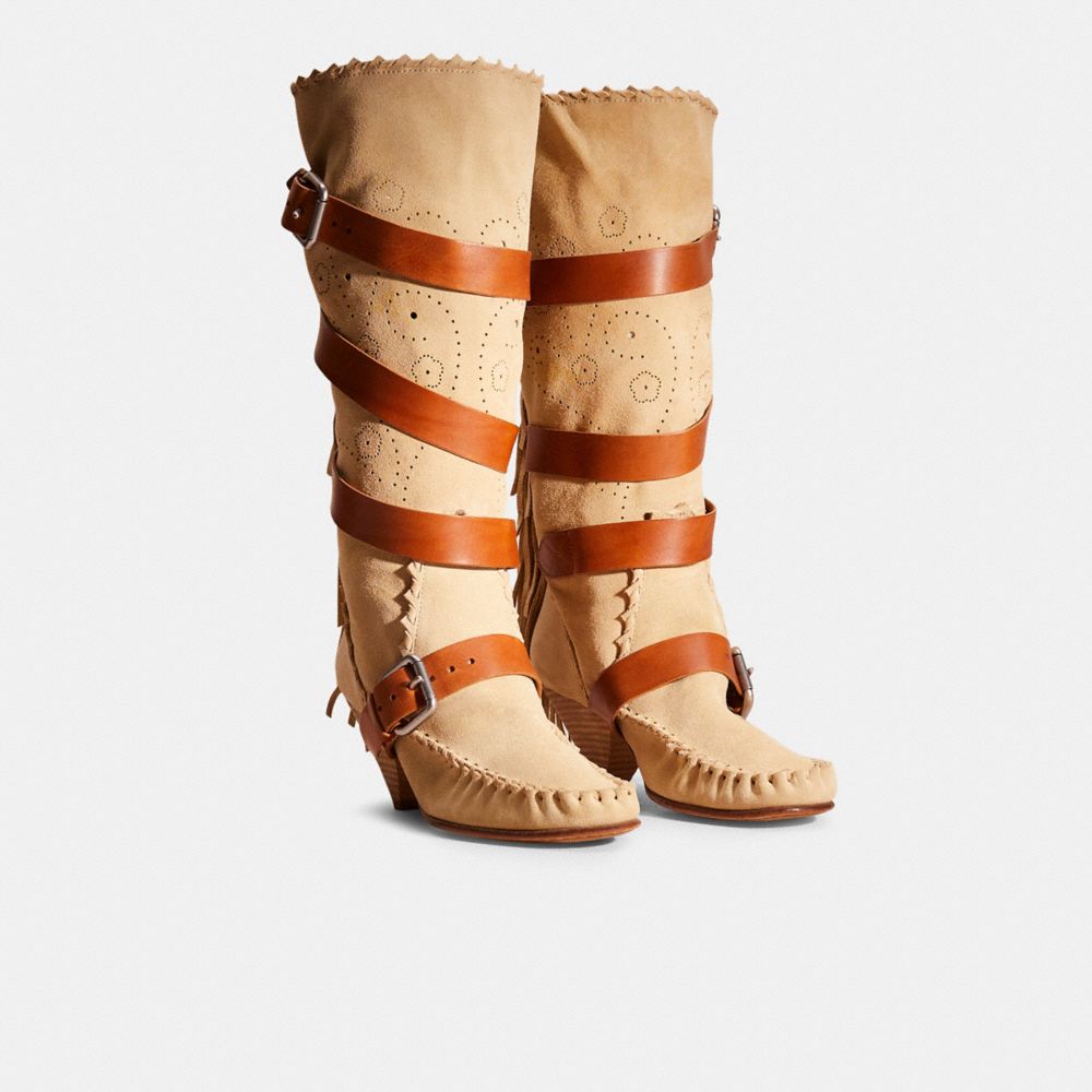 Coach lace up hot sale tassel boots