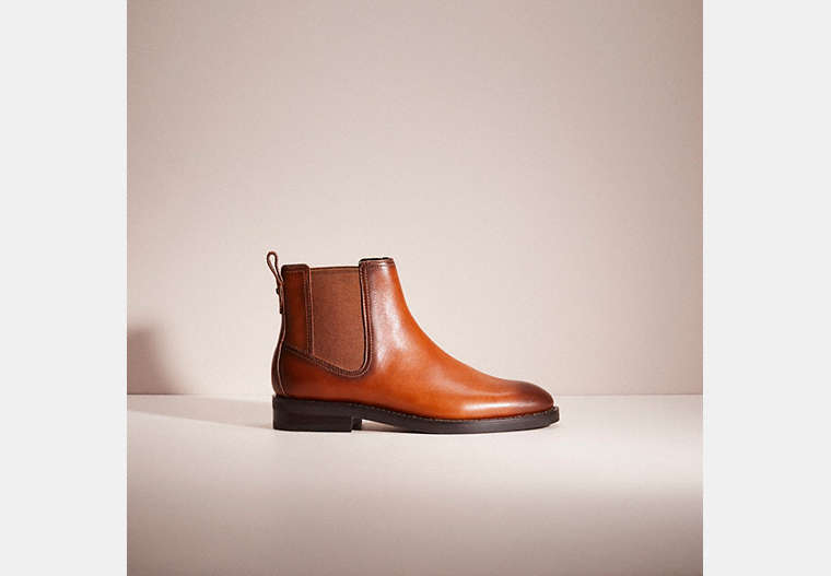 COACH®,RESTORED CHELSEA BOOT,Leather,Burnished Saddle,Front View