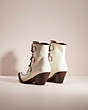 COACH®,RESTORED LACE UP CHAIN BOOTIE,Leather,Chalk,Back View