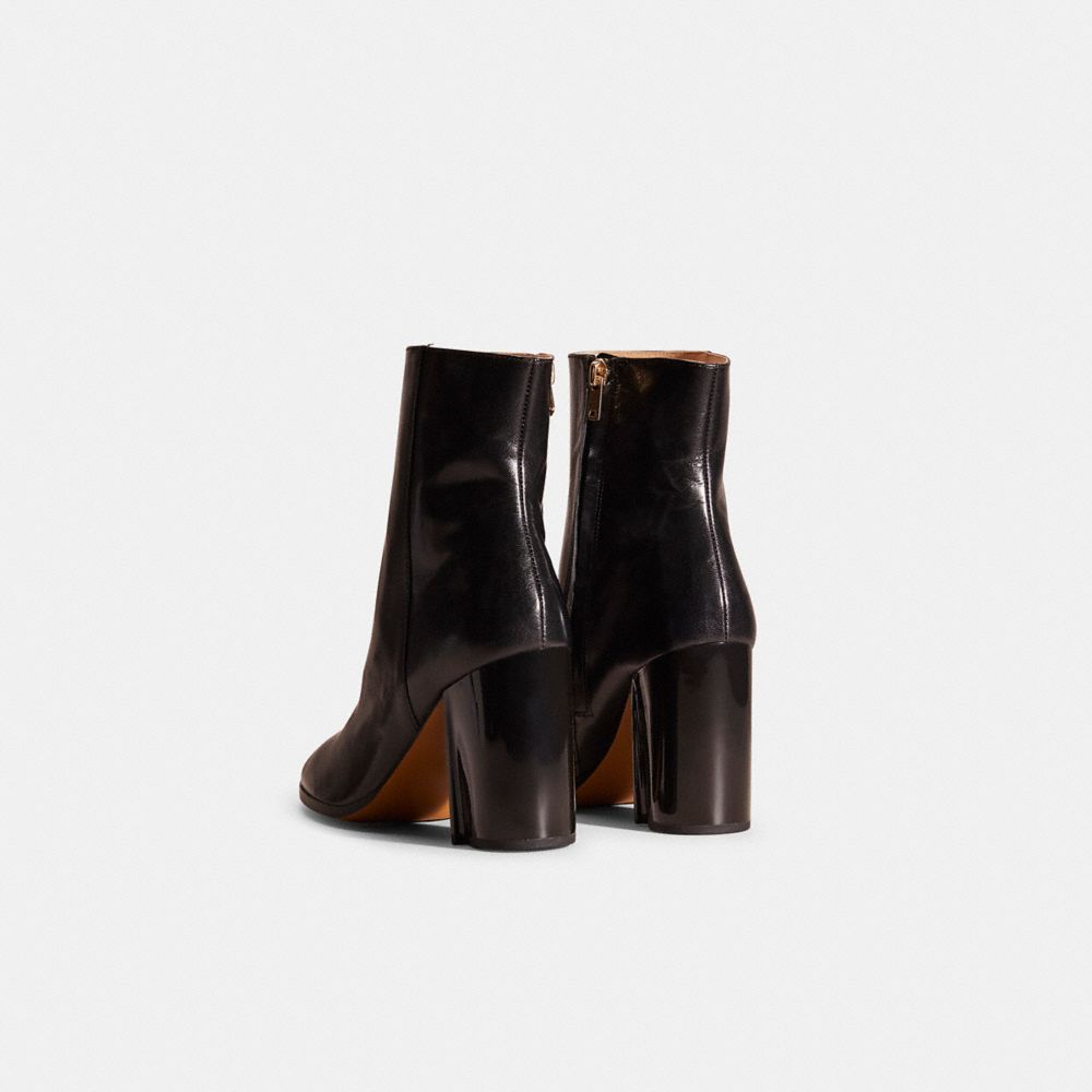 COACH®,Restored Brielle Bootie,Leather,Rubber,Bootie,Seam,Traction,Day Party,Black,Back View