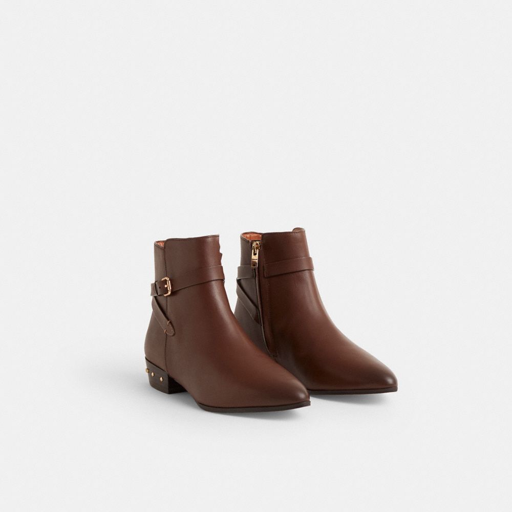 COACH®,Restored Kaitlin Bootie,Brown,Angle View