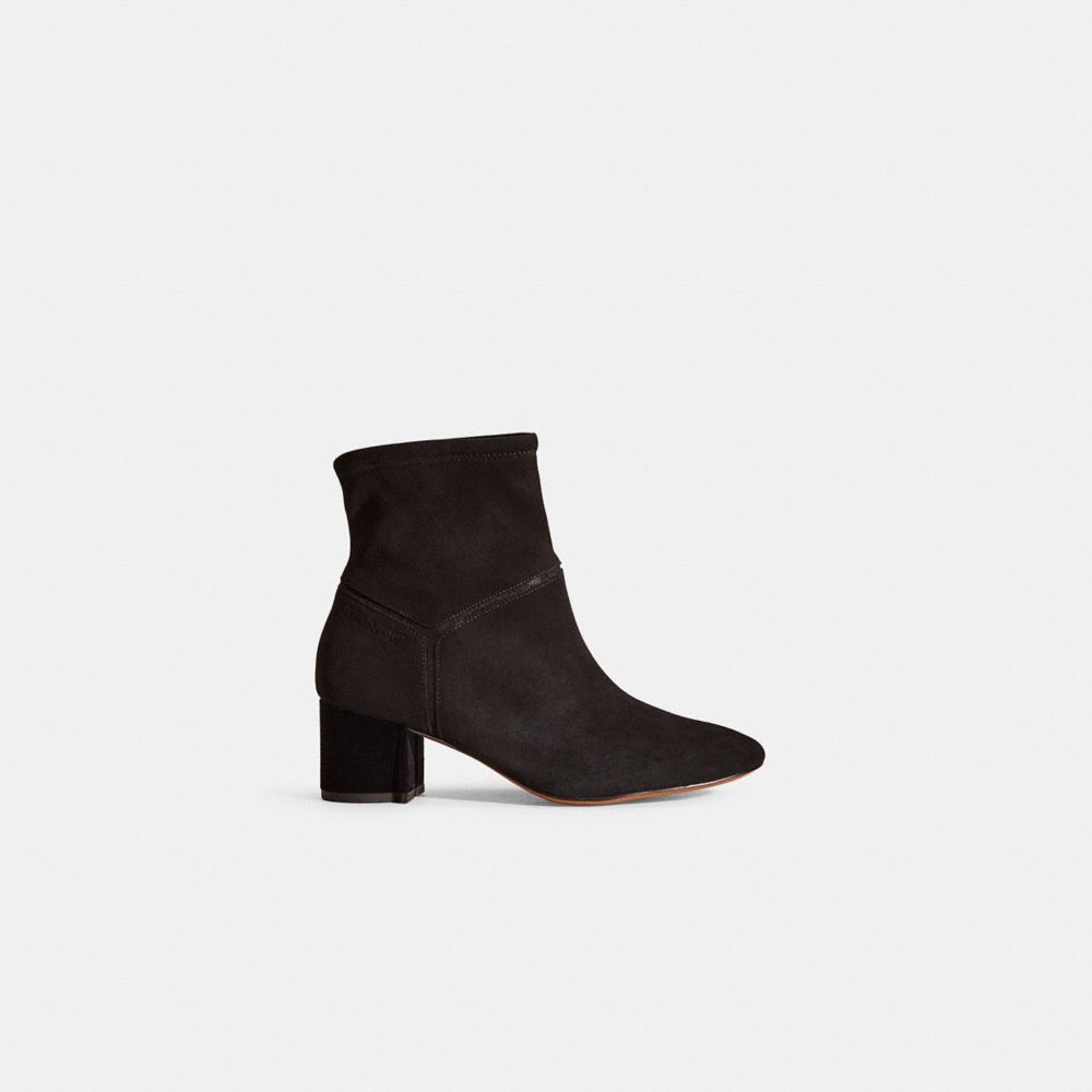 COACH®,RESTORED GRACIE BOOTIE,Suede,Black,Front View