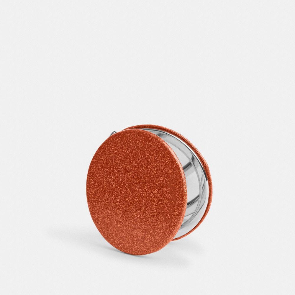 COACH®,Glitter Circle Compact Mirror,Compact Case,,Front View