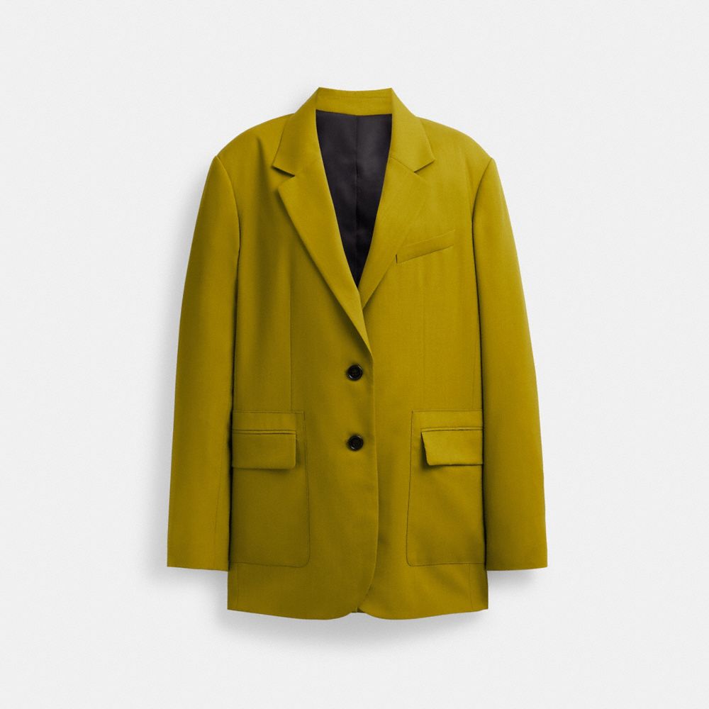 COACH®,BLAZER AJUSTÉ,Vert,Front View