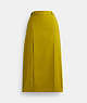 COACH®,LONG TAILORED SKIRT,Green,Front View