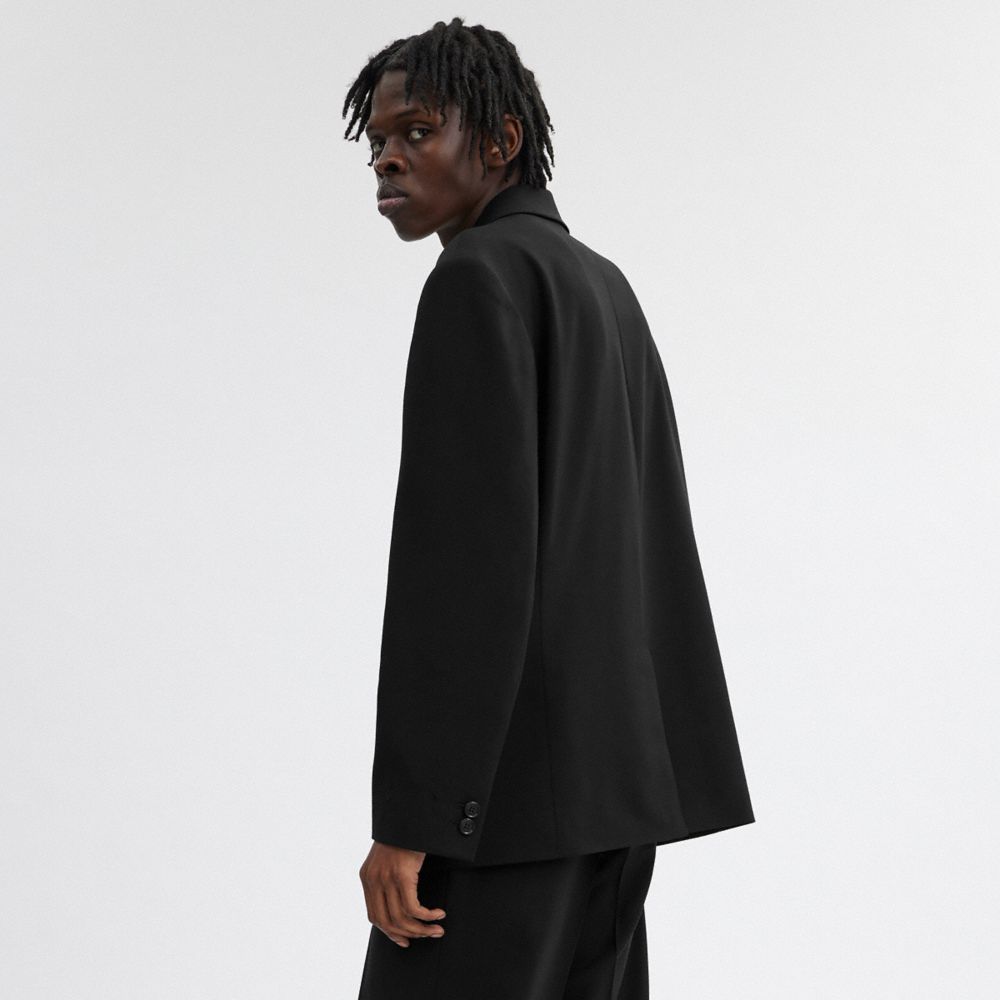 COACH®,Tailored Blazer,Wool,Polyester,Cupro,Blazer,No Embellishment,Work,Black,Scale View