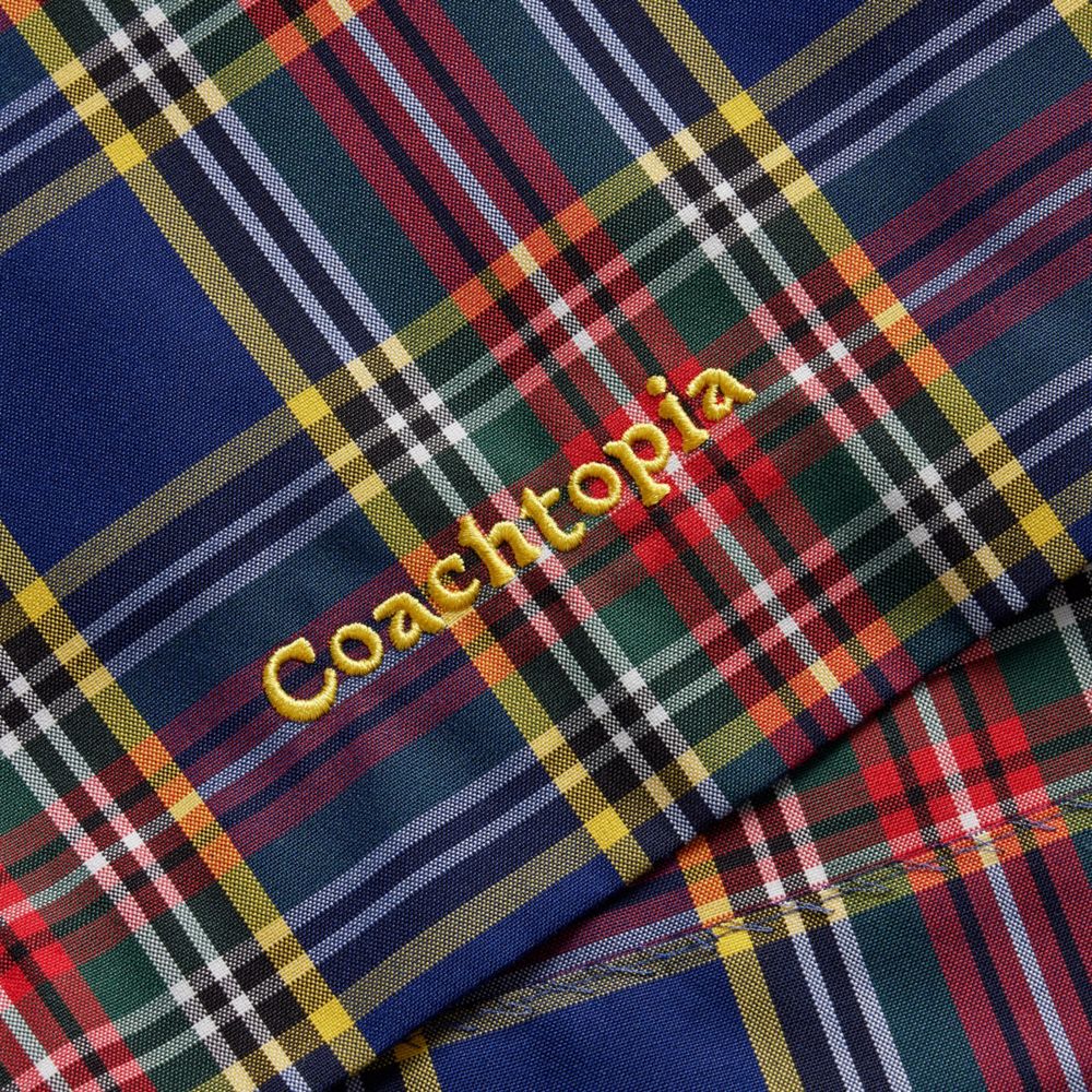 COACH®,Coachtopia Loop Mini Skirt With Plaid Pattern,A-Line,Embroidered,Pleats,Logo,Sustainable,Day Party,Multi Color,Closer View