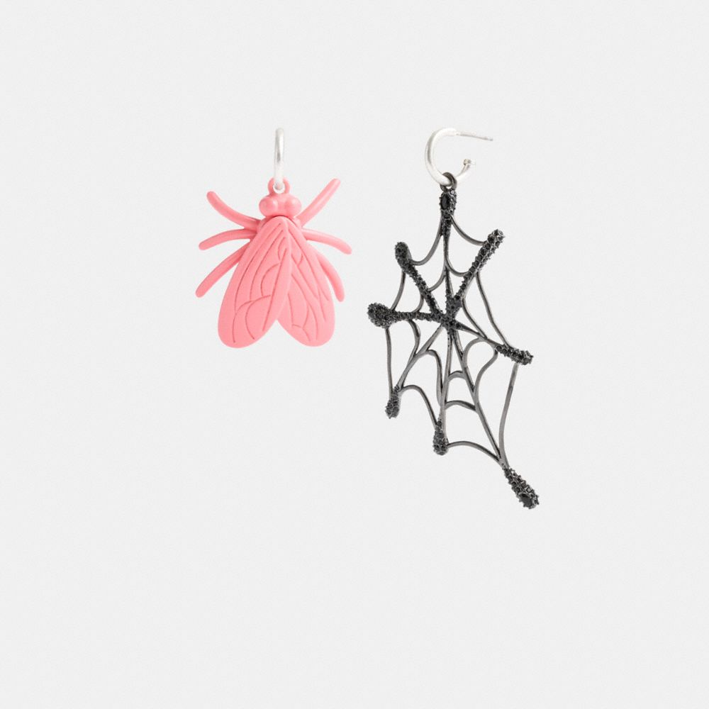 COACH®,FLY WEB MISMATCH EARRINGS,Silver/Multi,Front View image number 0