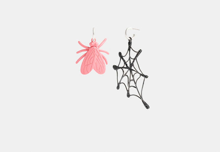 COACH®,FLY WEB MISMATCH EARRINGS,Silver/Multi,Front View image number 0