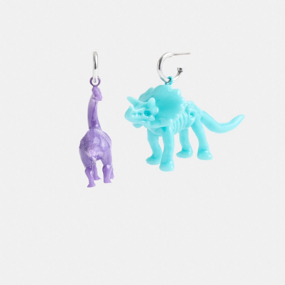 COACH®,DINOSAUR MISMATCH EARRINGS,Silver/Multi,Front View