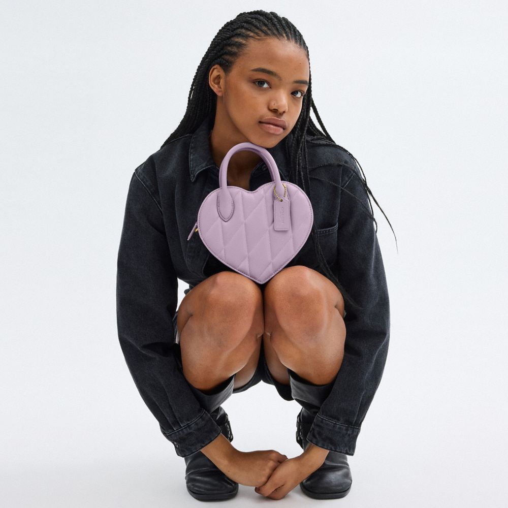 COACH®,Heart Bag With Quilting,,Detail View