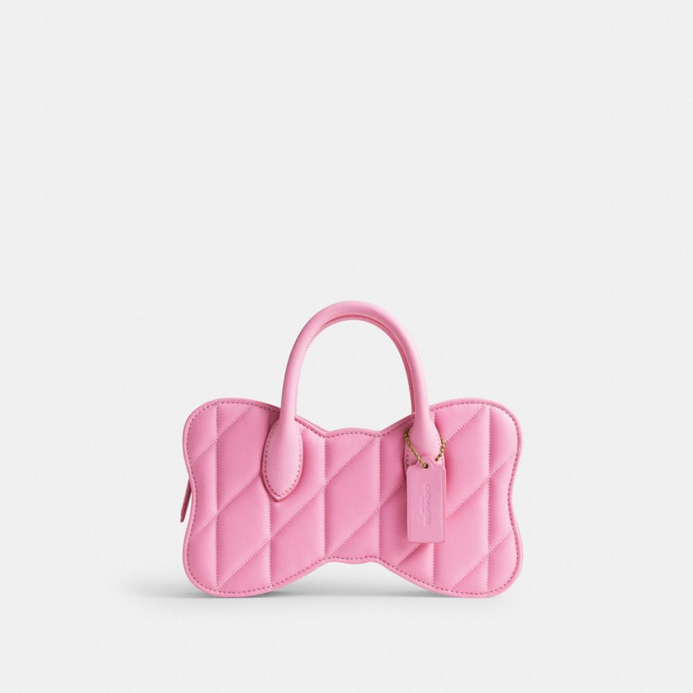 COACH®,BOW BAG WITH QUILTING,Nappa leather,Small,B4/Vivid Pink,Front View image number 0