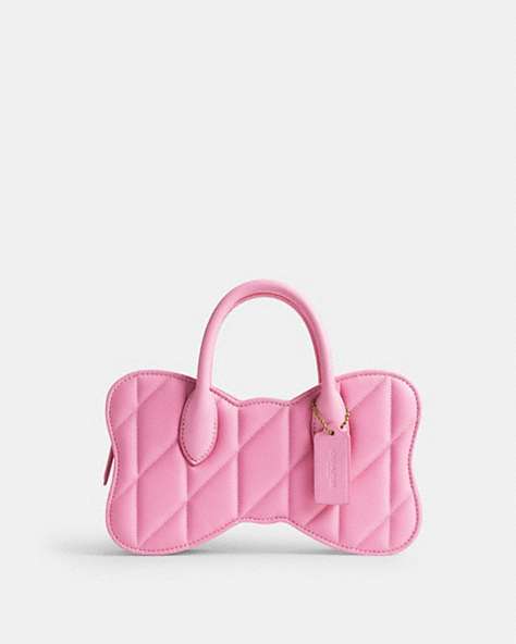 COACH®,BOW BAG WITH QUILTING,Nappa leather,Small,B4/Vivid Pink,Front View
