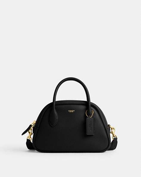 COACH®,BOROUGH BOWLING BAG,Glovetanned Leather,Medium,Brass/Black,Front View