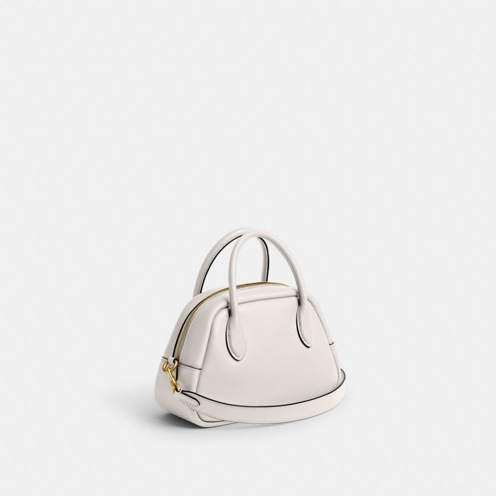 COACH®,BOROUGH BOWLING BAG,Glovetan Leather,Medium,Brass/Chalk,Angle View