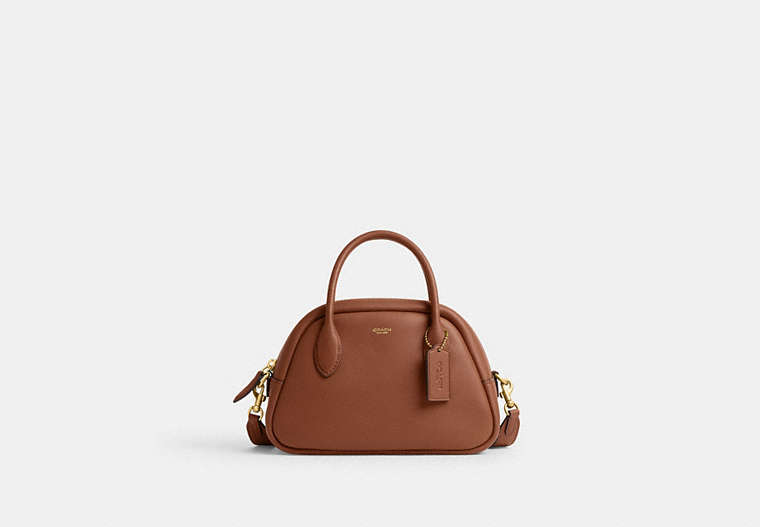 COACH®,BOROUGH BOWLING BAG,Glovetanned Leather,Medium,Brass/1941 Saddle,Front View