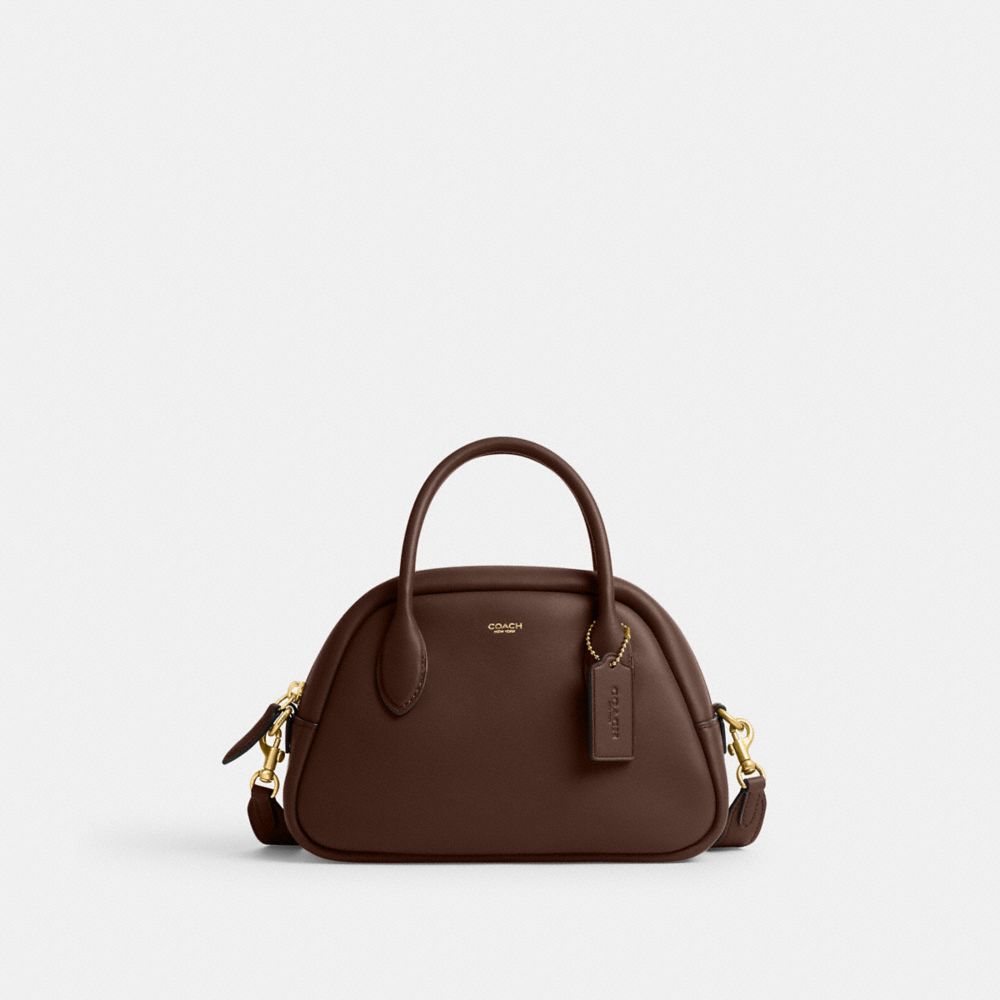 COACH®,Borough Bowling Bag,Leather,Bowler Bag,Embossed,Logo,Day Party,,Front View