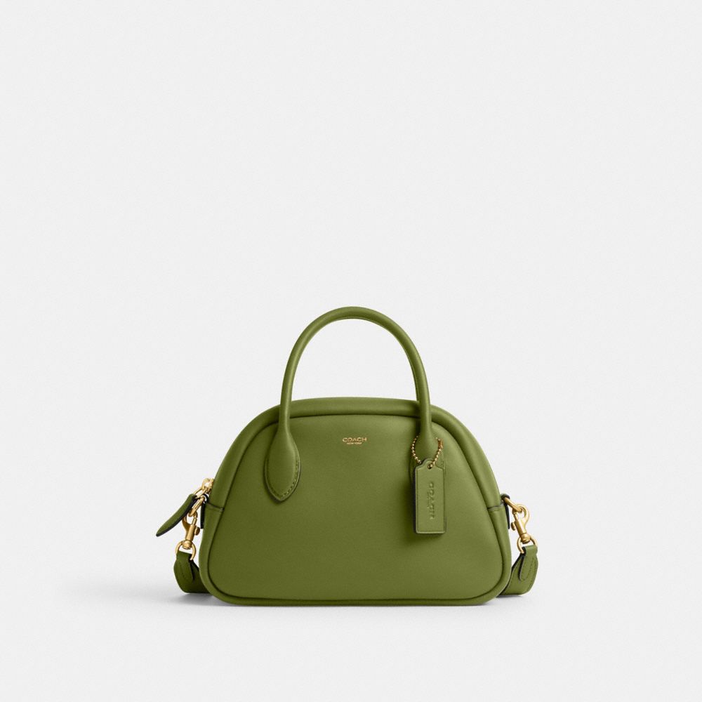 COACH®,SAC DE BOWLING BOROUGH,Cuir tanné,B4/Lime sombre,Front View