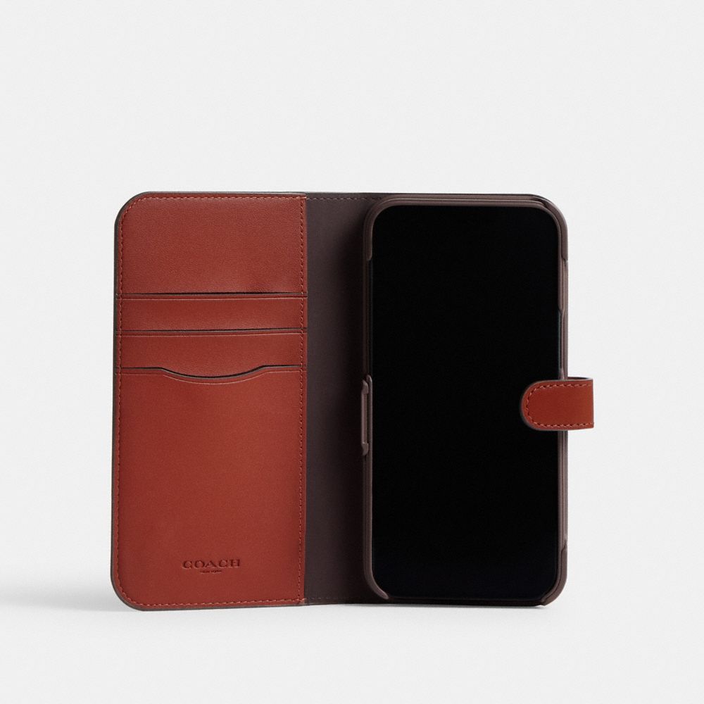 Iphone 15 Pro Max Folio In Signature Canvas COACH