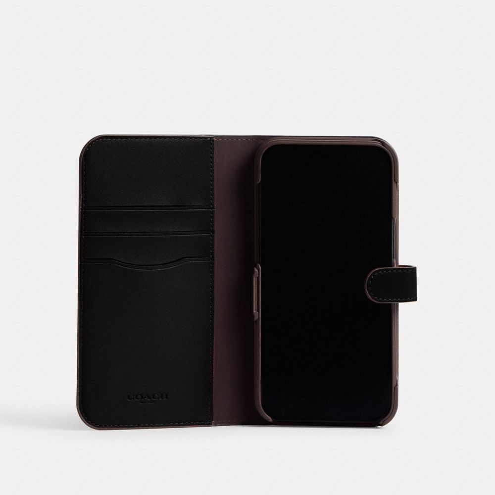 iPhone 15 Pro用 COACH（R）ブックタイプケース／Black コーチ