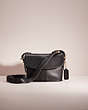 COACH®,VINTAGE EQUESTRIAN SMALL FLAP BAG,Glovetanned Leather,Brass/Black,Front View