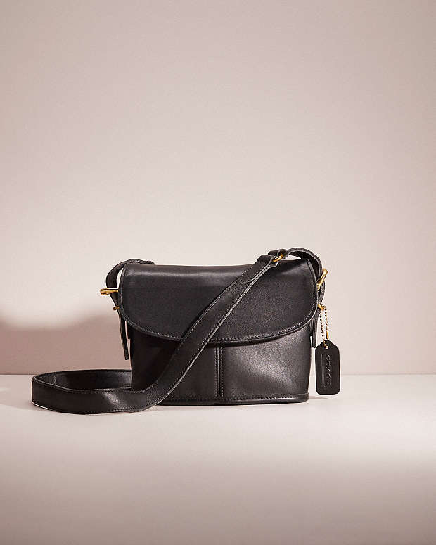 Coach Vintage Equestrian Small Flap Bag - Women's Designer Purses - Brass/Black