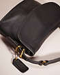 COACH®,VINTAGE EQUESTRIAN SMALL FLAP BAG,Glovetanned Leather,Brass/Black,Closer View